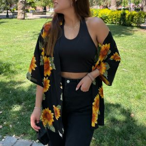 Kimono Leblon Negro Maravillas