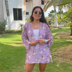 Kimono Praga – Lila flores