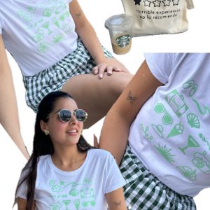 CONJUNTO Short Houston Verde + Polera Organica verde + totebag