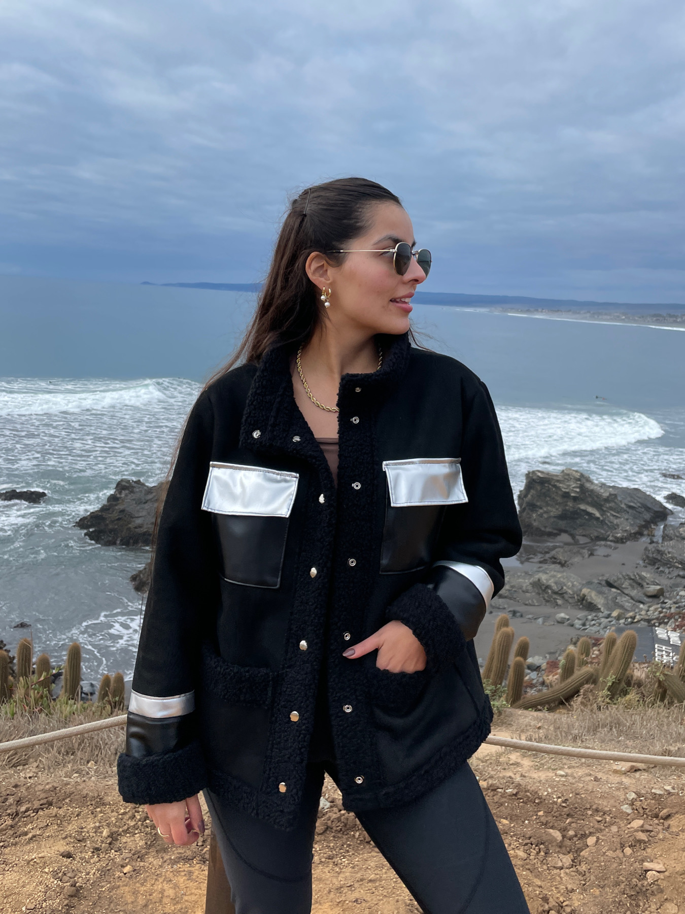 Chaqueta Chicago 100% forrada Negro – Plateado