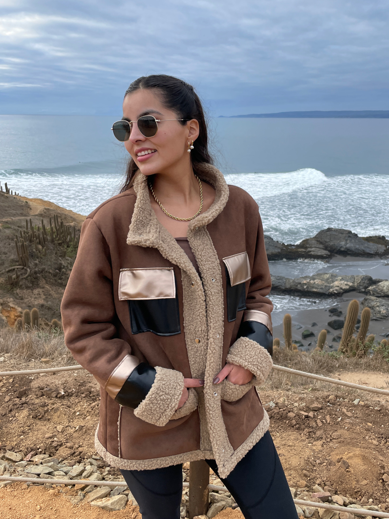 Chaqueta Chicago 100% forrada Café – Dorado