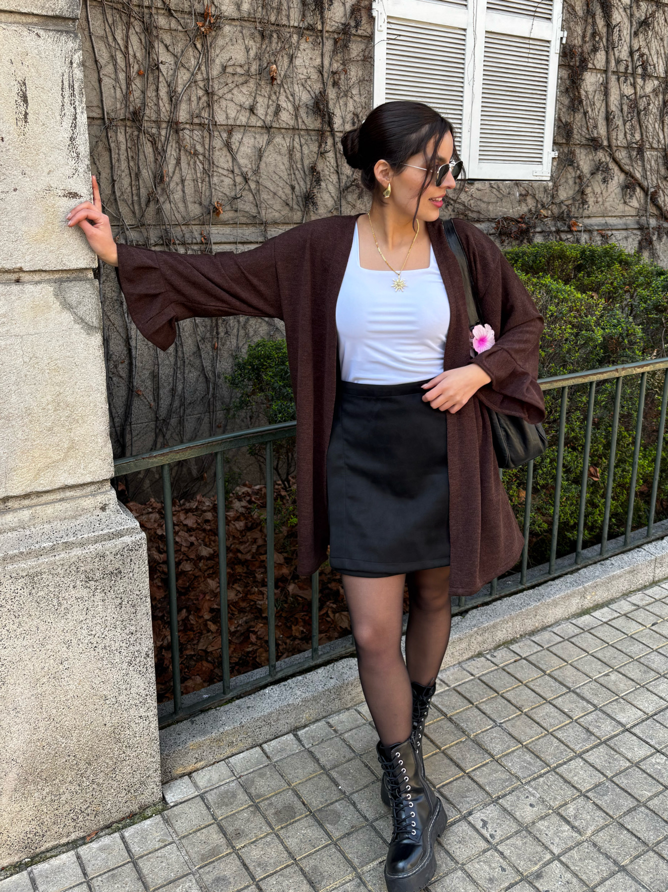 Conjunto Sidney Kimono Café Falda Negro