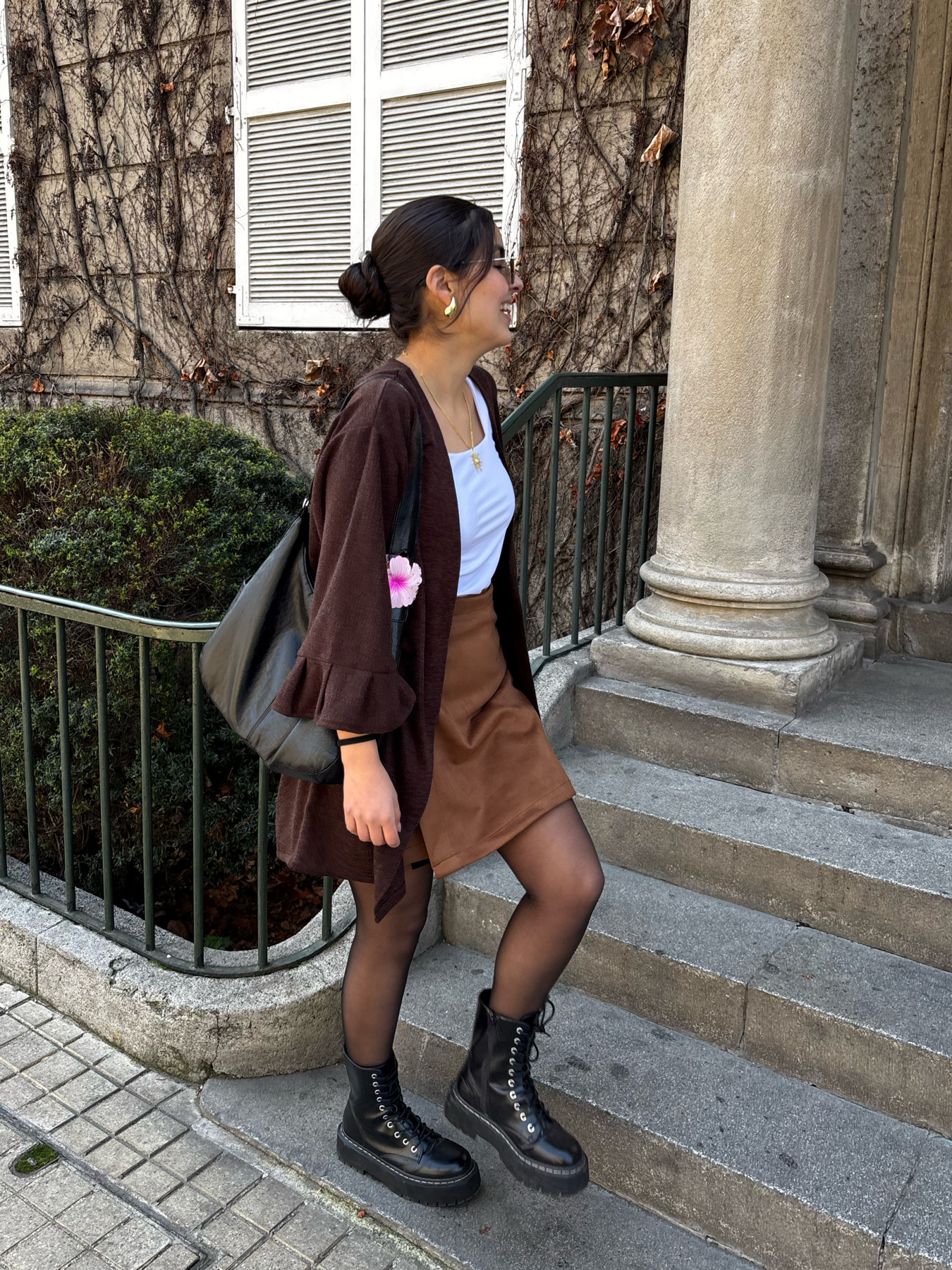 Conjunto Sidney Kimono Café-Falda Café