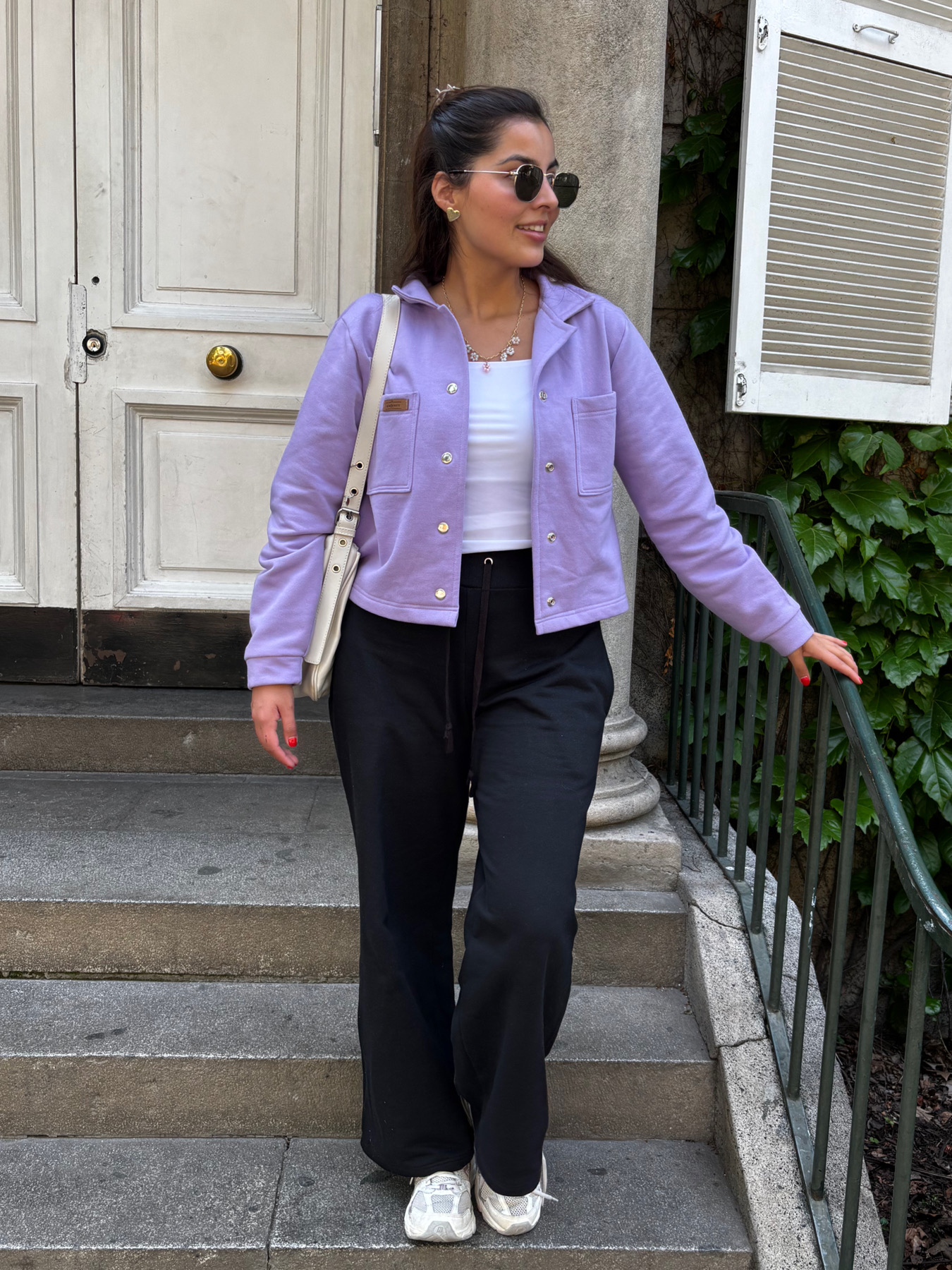 Conjunto Londres Bicolor Lila-Negro