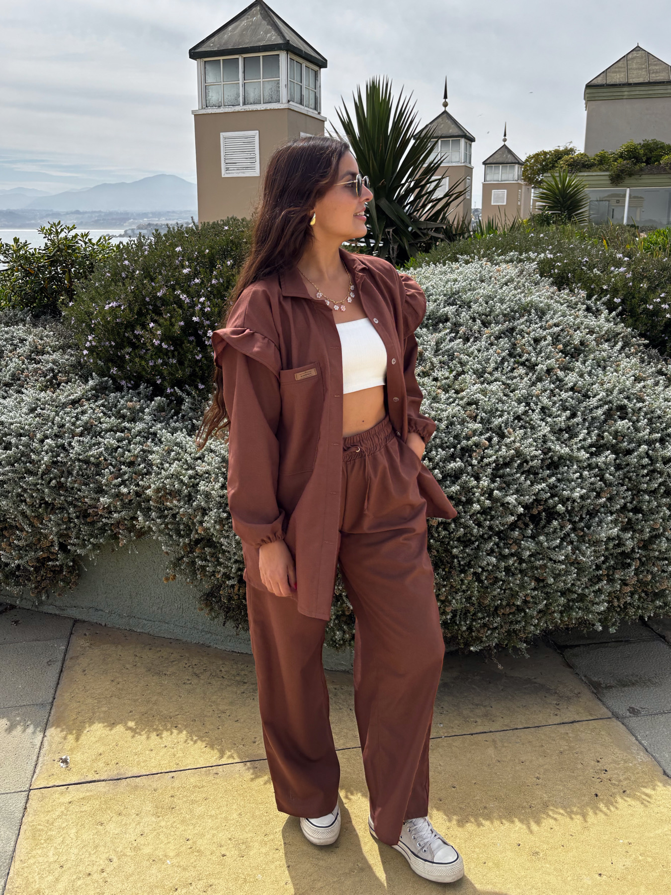 Conjunto Viena Camisa+Palazo Café