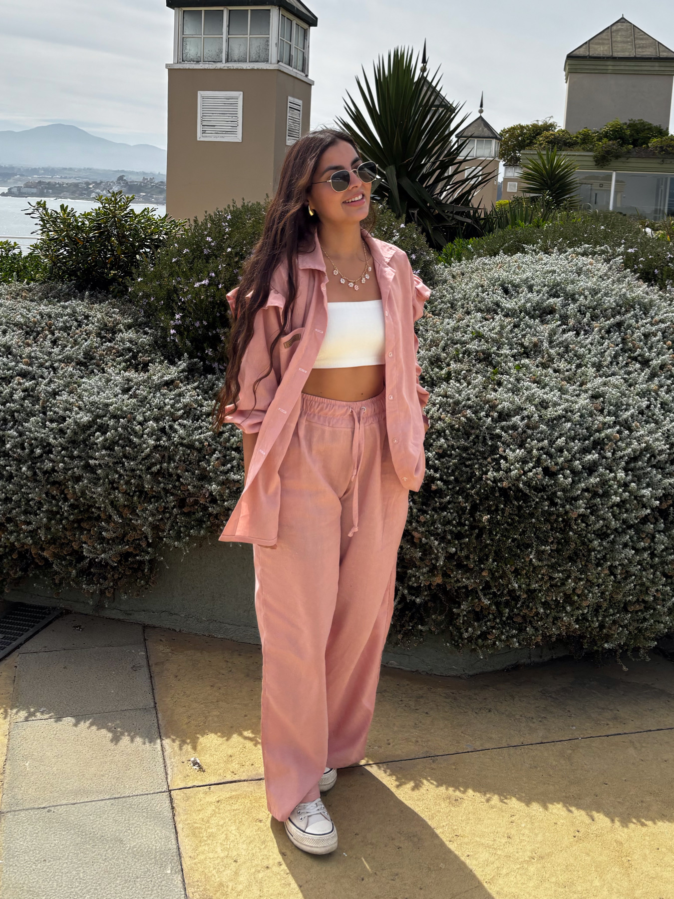 Conjunto Viena Camisa+Palazo Rosado