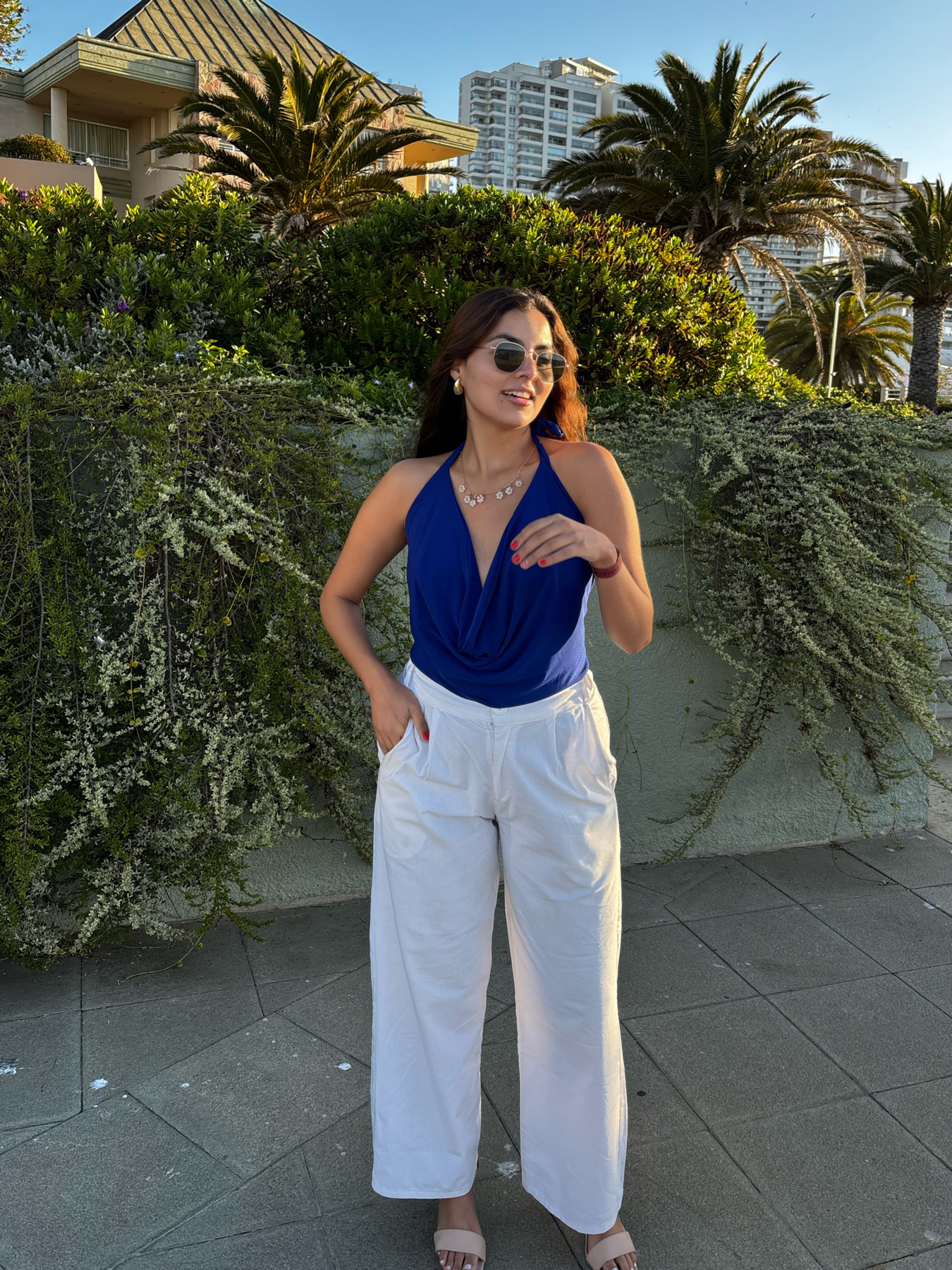 Polera Cali Azul Amarrada